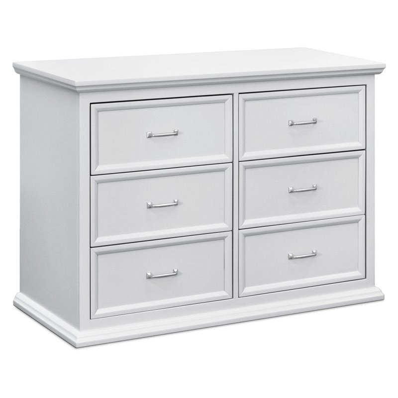 Namesake Foothill Louis Pine Wood 6-Drawer Assembled Dresser in Cloud Gray