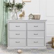 Namesake Foothill Louis Pine Wood 6-Drawer Assembled Dresser in Cloud Gray