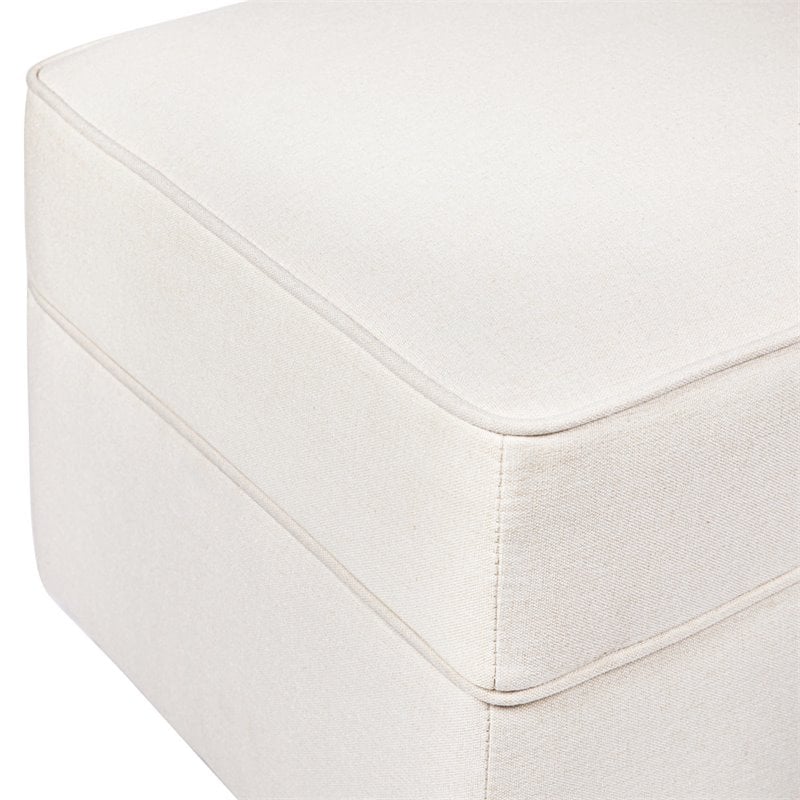 Namesake Classic Willa-Alden Gliding Ottoman In Cream Eco-Weave