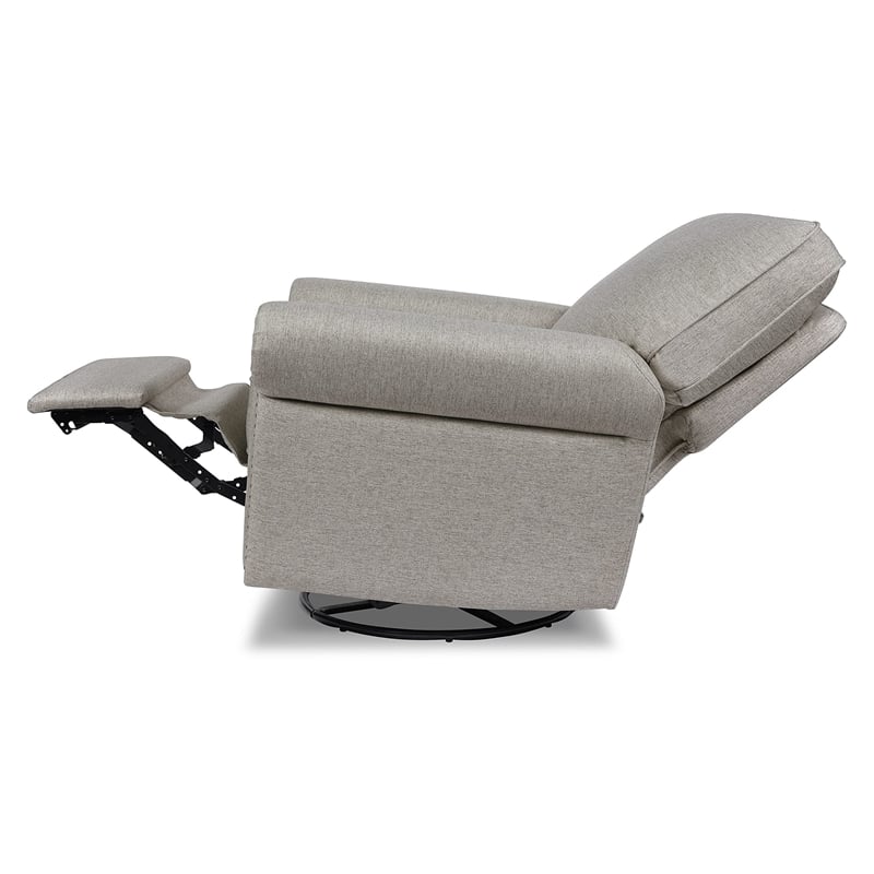 Namesake Linden Fabric Upholstered Electronic Recliner-Swivel Glider in Gray