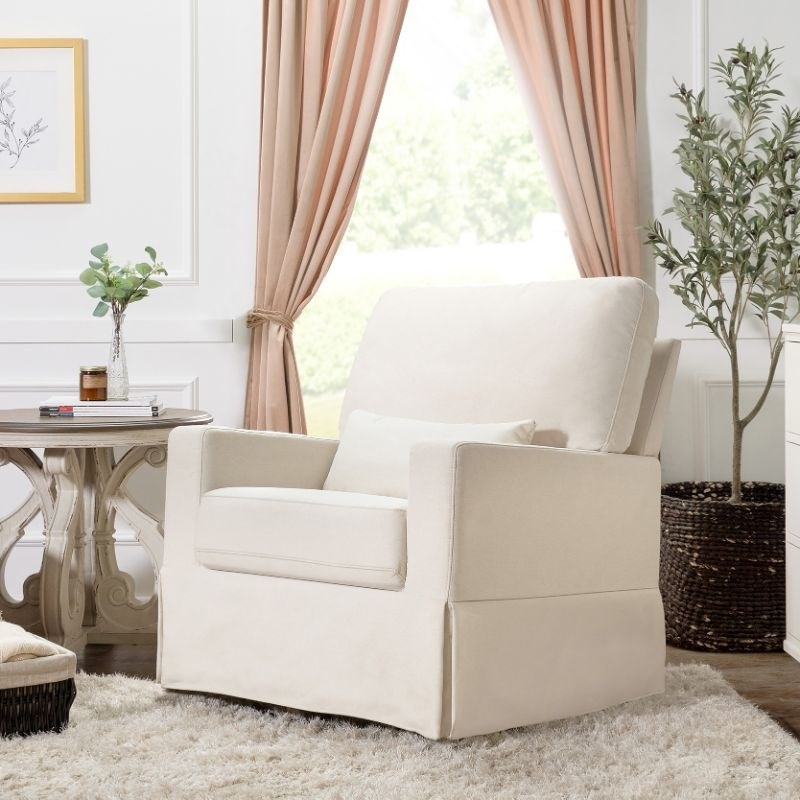 Namesake Classic Crawford Pillowback Comfort Swivel Glider in Cream