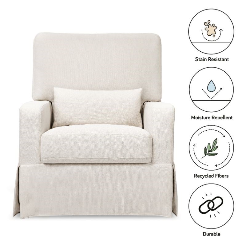 Namesake Classic Crawford Pillowback Comfort Swivel Glider in Cream