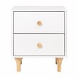 Namesake Lolly 2-Drawer Modern Wood Nightstand in White and Natural