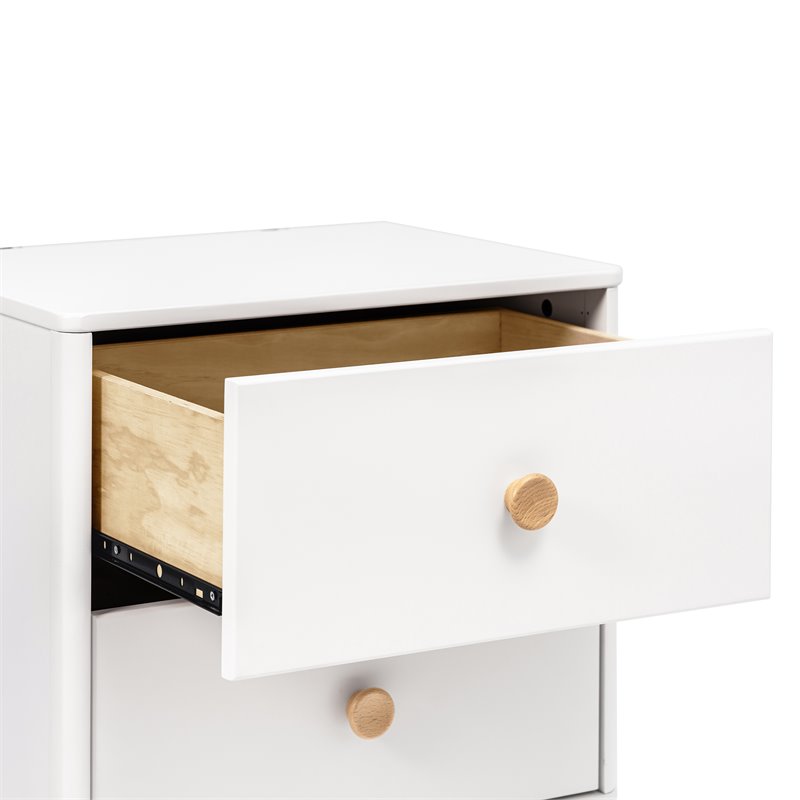 Namesake Lolly 2-Drawer Modern Wood Nightstand in White and Natural