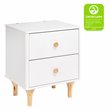 Namesake Lolly 2-Drawer Modern Wood Nightstand in White and Natural
