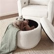 Namesake Enoki Modern Fabric Storage Ottoman in White Boucle