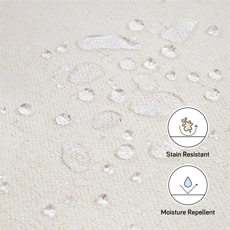 Namesake Naka Modern Fabric Storage Ottoman in Performance Cream