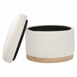 Namesake Naka Modern Fabric Storage Ottoman in Performance Cream
