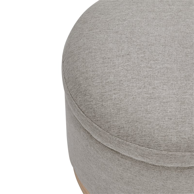 Namesake Naka Modern Fabric Storage Ottoman in Performance Gray