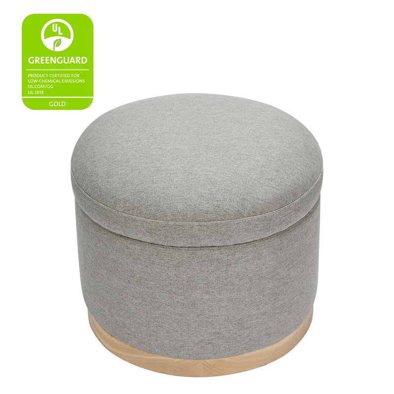 Namesake Naka Modern Fabric Storage Ottoman in Performance Gray