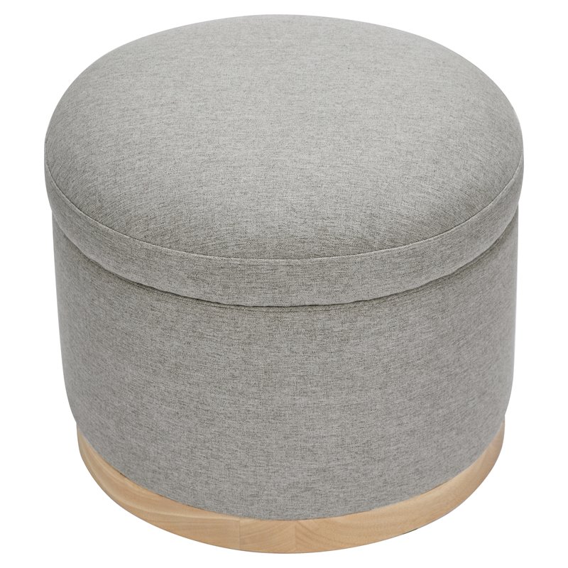 Namesake Naka Modern Fabric Storage Ottoman in Performance Gray