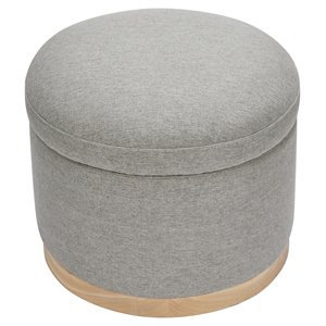Namesake Naka Modern Fabric Storage Ottoman in Performance Gray