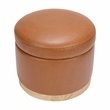 Namesake Naka Modern Leather Storage Ottoman in Tan