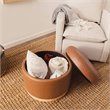 Namesake Naka Modern Leather Storage Ottoman in Tan
