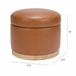 Namesake Naka Modern Leather Storage Ottoman in Tan
