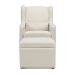 Namesake Adrian Fabric Swivel Glider with Storage Ottoman in White