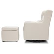 Namesake Adrian Fabric Swivel Glider with Storage Ottoman in White