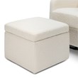 Namesake Adrian Fabric Swivel Glider with Storage Ottoman in White
