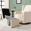 Namesake Adrian Fabric Swivel Glider with Storage Ottoman in White