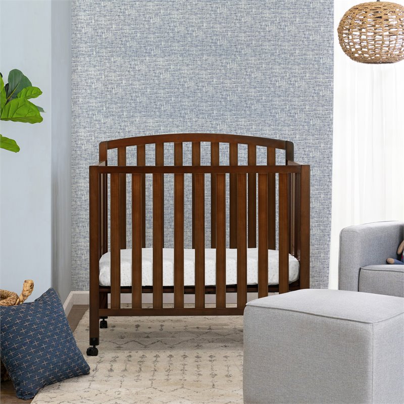 Namesake Dylan Transitional Wood 3-in-1 Mini Crib in Espresso