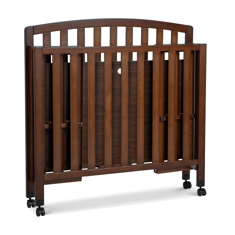 Namesake Dylan Transitional Wood 3-in-1 Mini Crib in Espresso