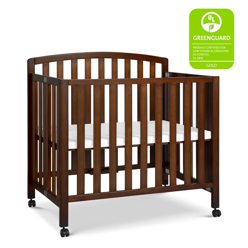 Namesake Dylan Transitional Wood 3-in-1 Mini Crib in Espresso