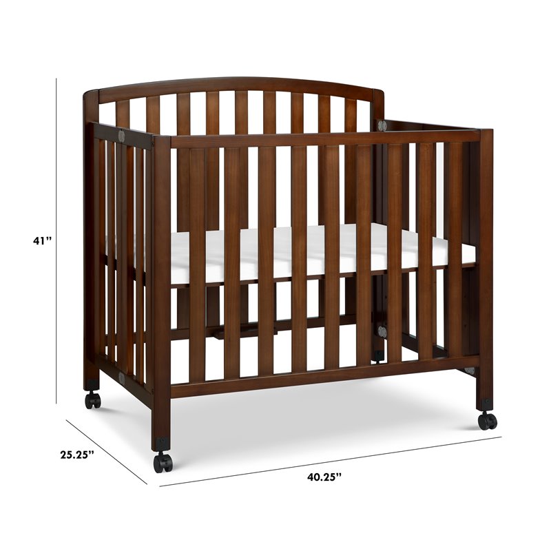Namesake Dylan Transitional Wood 3-in-1 Mini Crib in Espresso