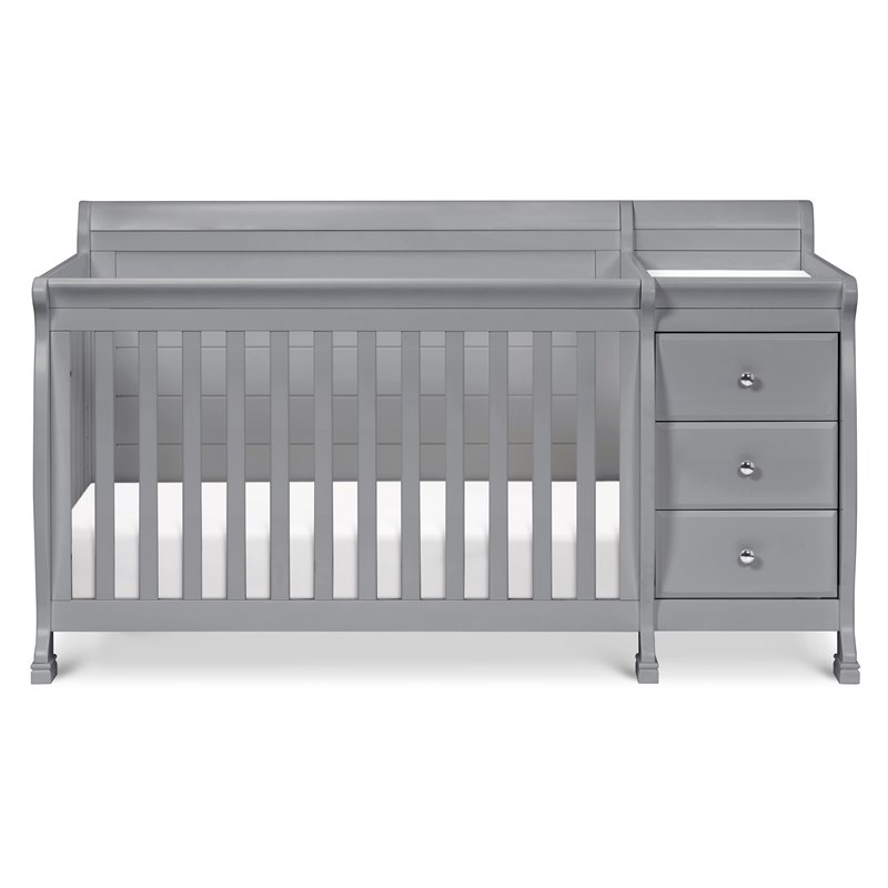 Namesake Kalani Wood 4-in-1 Convertible Crib & Changer in Gray