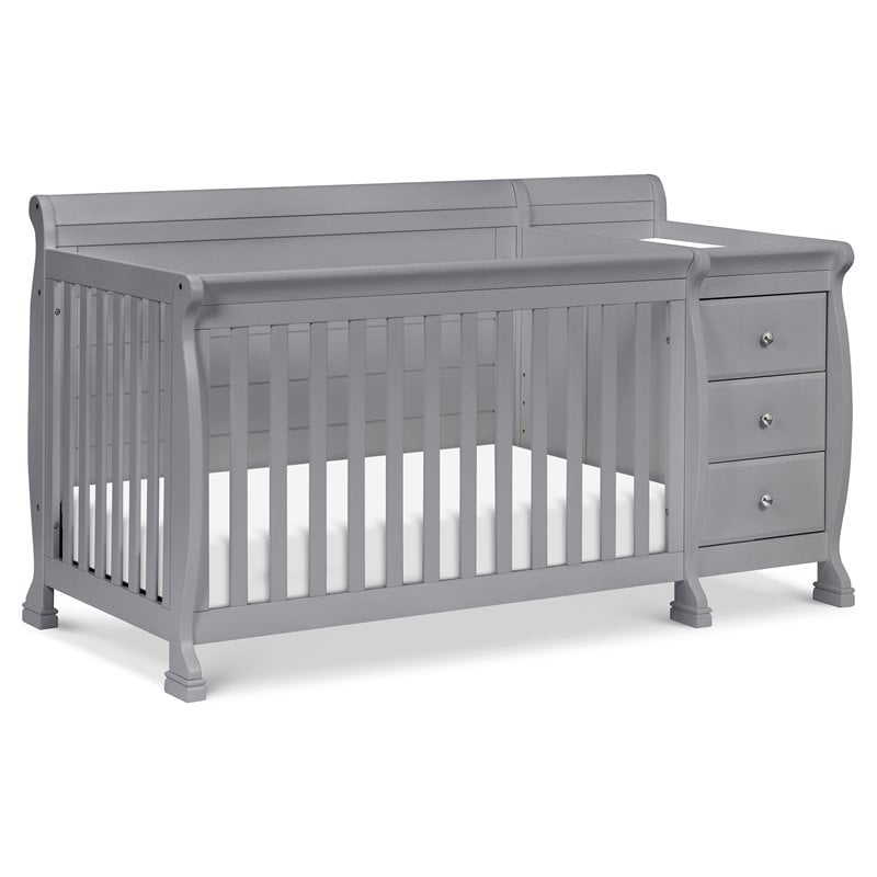 Namesake Kalani Wood 4-in-1 Convertible Crib & Changer in Gray