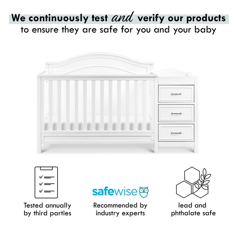 Namesake Charlie Wood 4-in-1 Convertible Crib & Changer in White