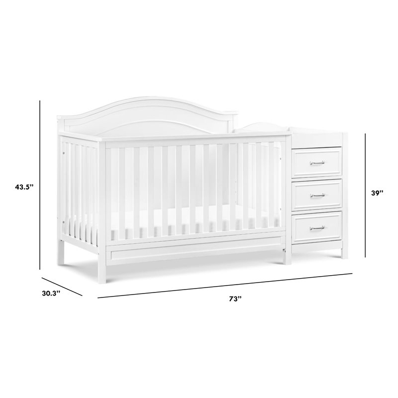 Namesake Charlie Wood 4-in-1 Convertible Crib & Changer in White
