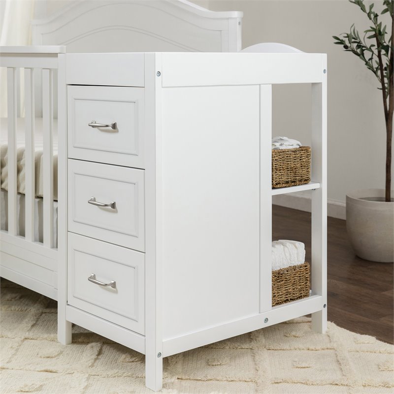 Namesake Charlie Wood 4-in-1 Convertible Crib & Changer in White