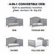 Namesake Charlie Wood 4-in-1 Convertible Crib & Changer in Gray