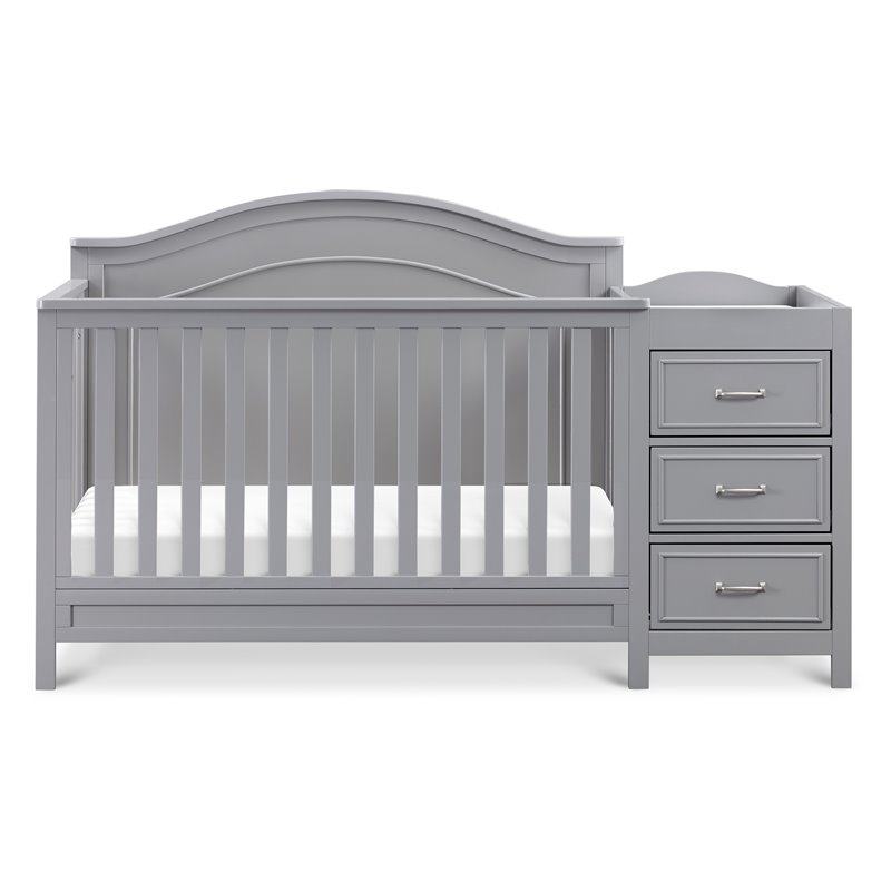 Namesake Charlie Wood 4-in-1 Convertible Crib & Changer in Gray