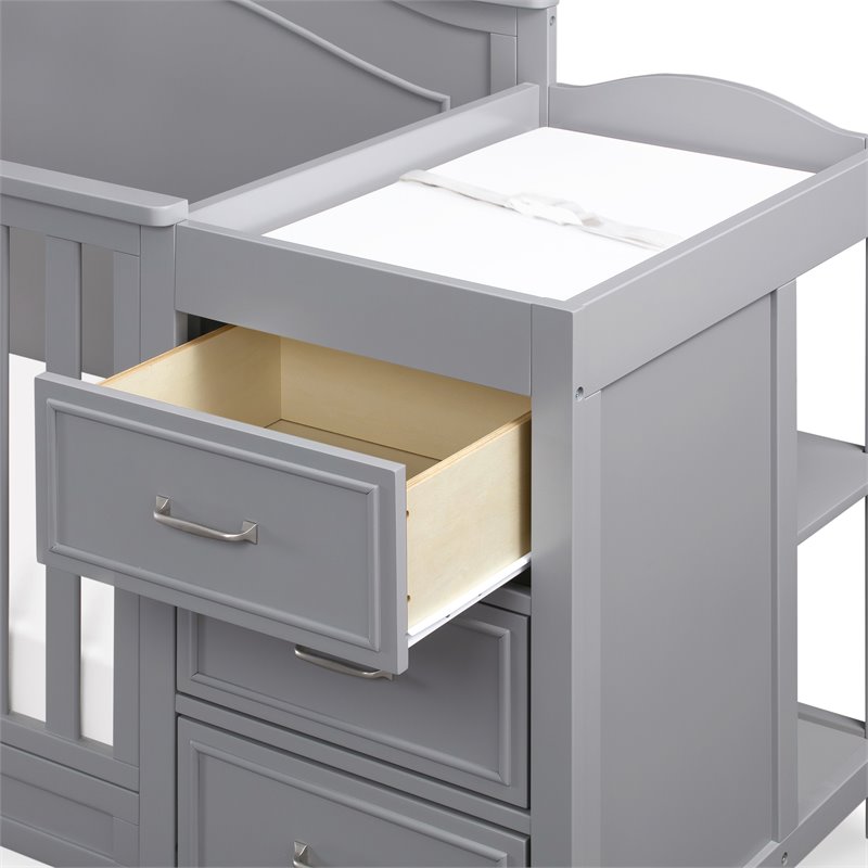 Namesake Charlie Wood 4-in-1 Convertible Crib & Changer in Gray