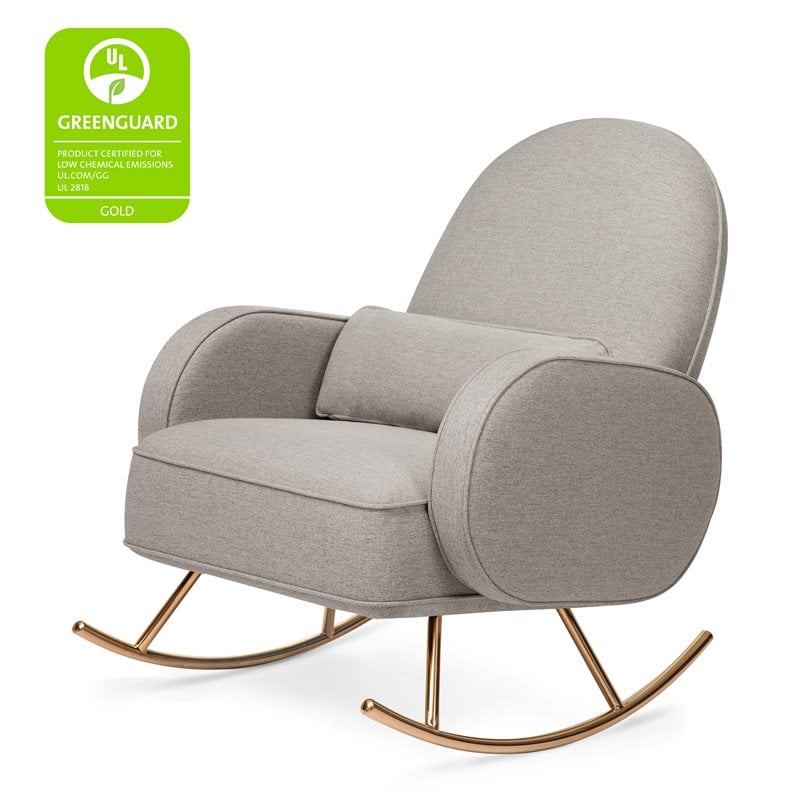 Namesake Compass Upholstered Modern Fabric Rocker in Gray
