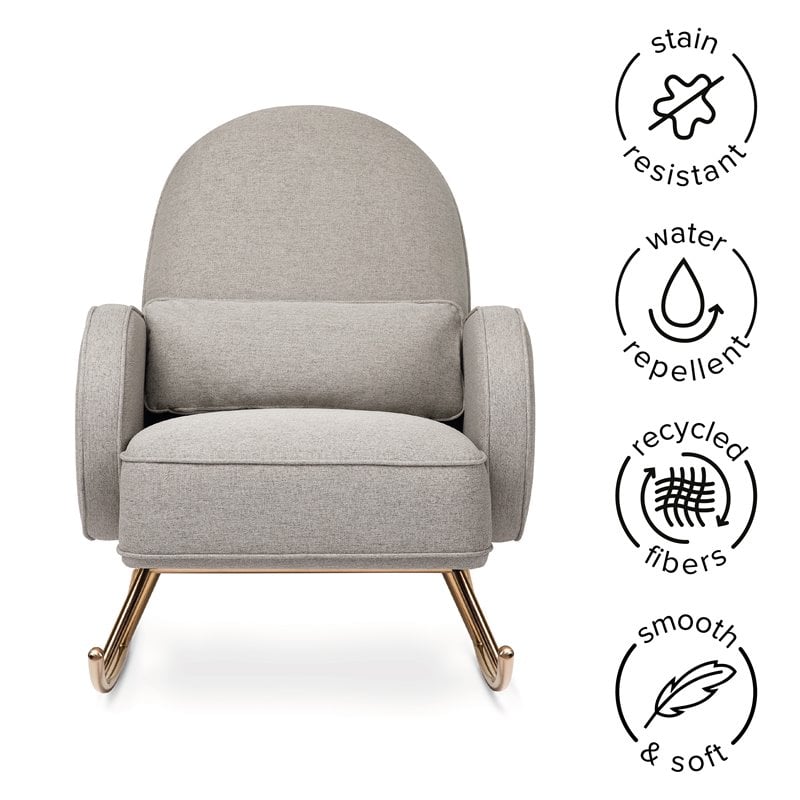 Namesake Compass Upholstered Modern Fabric Rocker in Gray