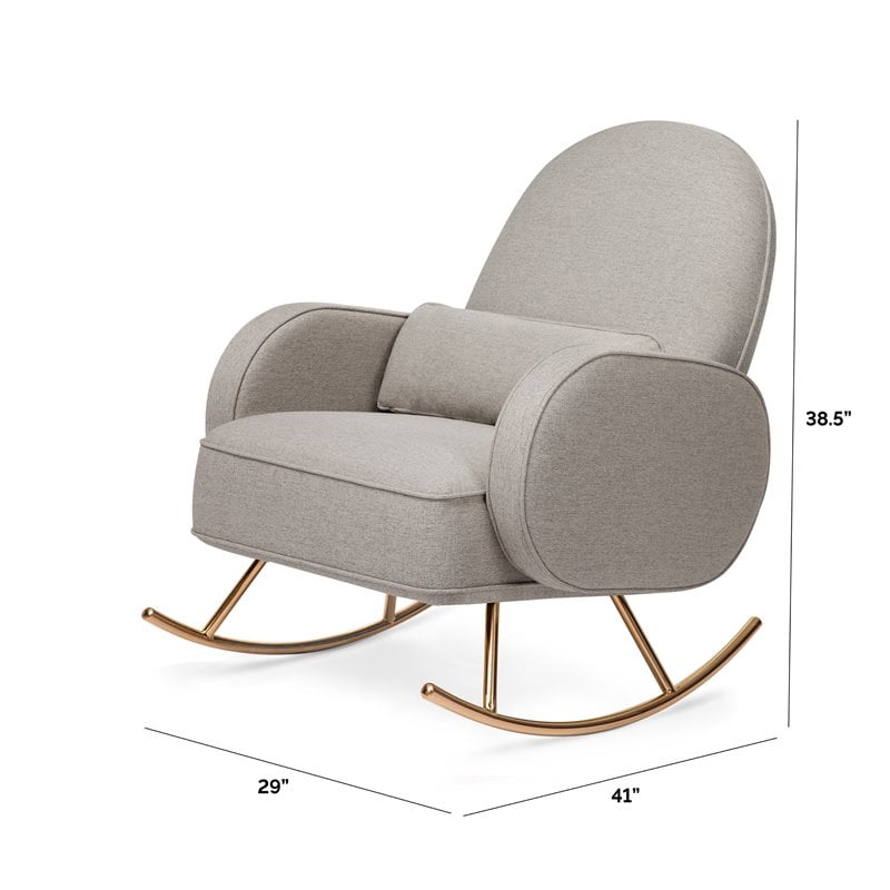 Namesake Compass Upholstered Modern Fabric Rocker in Gray