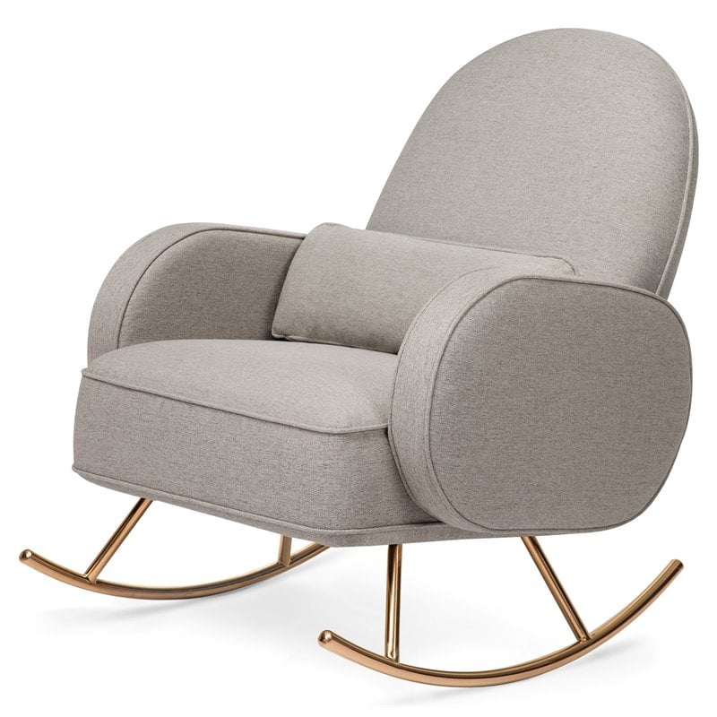 Namesake Compass Upholstered Modern Fabric Rocker in Gray