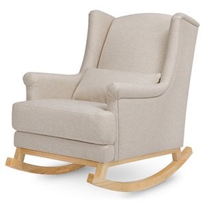 million dollar baby miranda upholstered modern fabric wingback rocker in beige