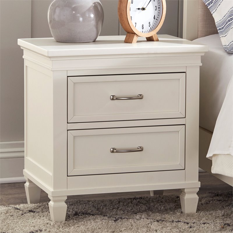 Namesake Darlington 2-Drawer Transitional Wood Nightstand in White