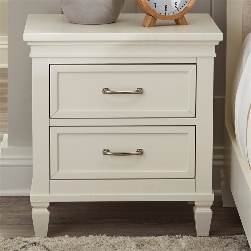 Namesake Darlington 2-Drawer Transitional Wood Nightstand in White