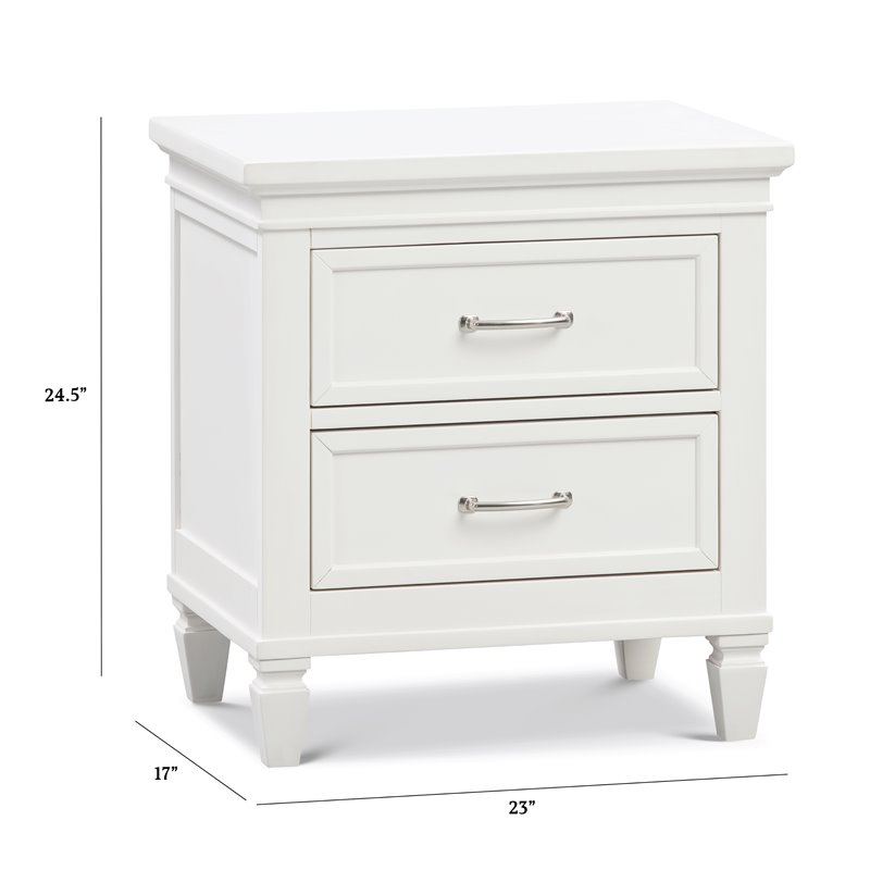 Namesake Darlington 2-Drawer Transitional Wood Nightstand in White