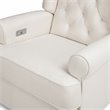 Namesake Harbour Tufted Modern Fabric Swivel Power Recliner in Cream