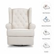 Namesake Harbour Tufted Modern Fabric Swivel Power Recliner in Cream