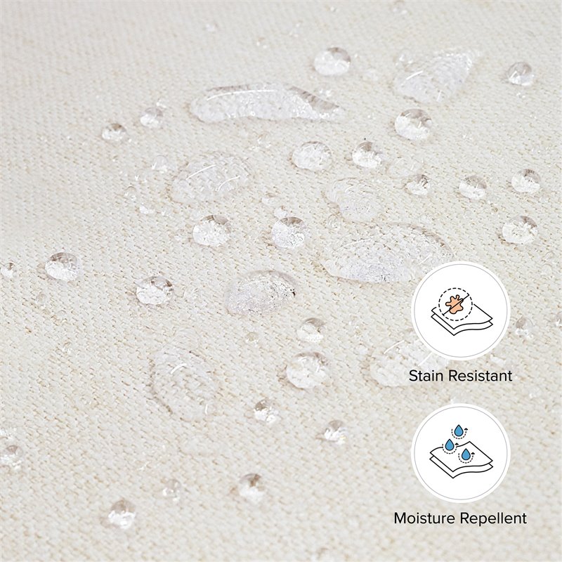 Namesake Harbour Tufted Modern Fabric Swivel Power Recliner in Cream