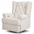 Namesake Harbour Tufted Modern Fabric Swivel Power Recliner in Cream
