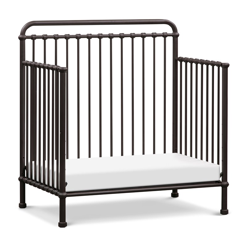 Namesake Winston Metal 4-in-1 Convertible Mini Crib in Vintage Black