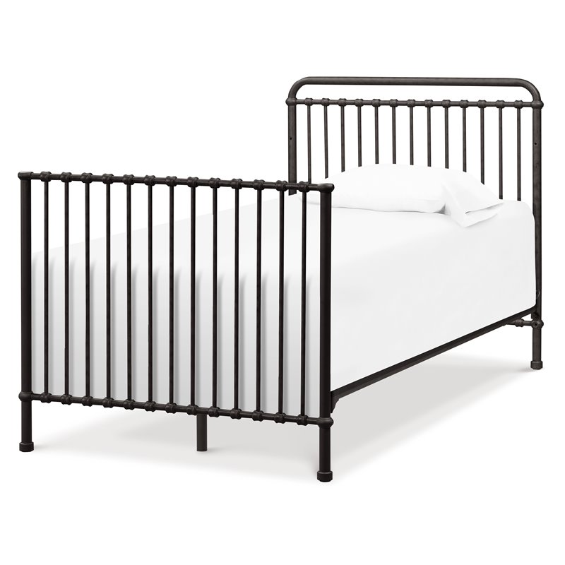 Namesake Winston Metal 4-in-1 Convertible Mini Crib in Vintage Black
