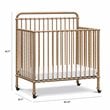 Namesake Winston Metal 4-in-1 Convertible Mini Crib in Vintage Gold